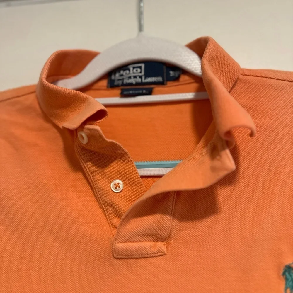 Vintage 90s Mens Size: M Classic Cotton Polo Ralph Lauren Shirt Orange